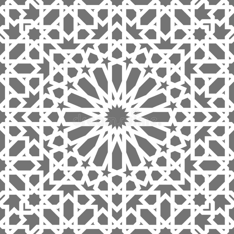 Islamic seamless vector pattern. White Geometric ornaments based on traditional arabic art. Oriental muslim mosaic. Turkish, Arabian, Moroccan design on a dark background. Mosque decoration element. Islamic seamless vector pattern. White Geometric ornaments based on traditional arabic art. Oriental muslim mosaic. Turkish, Arabian, Moroccan design on a dark background. Mosque decoration element.