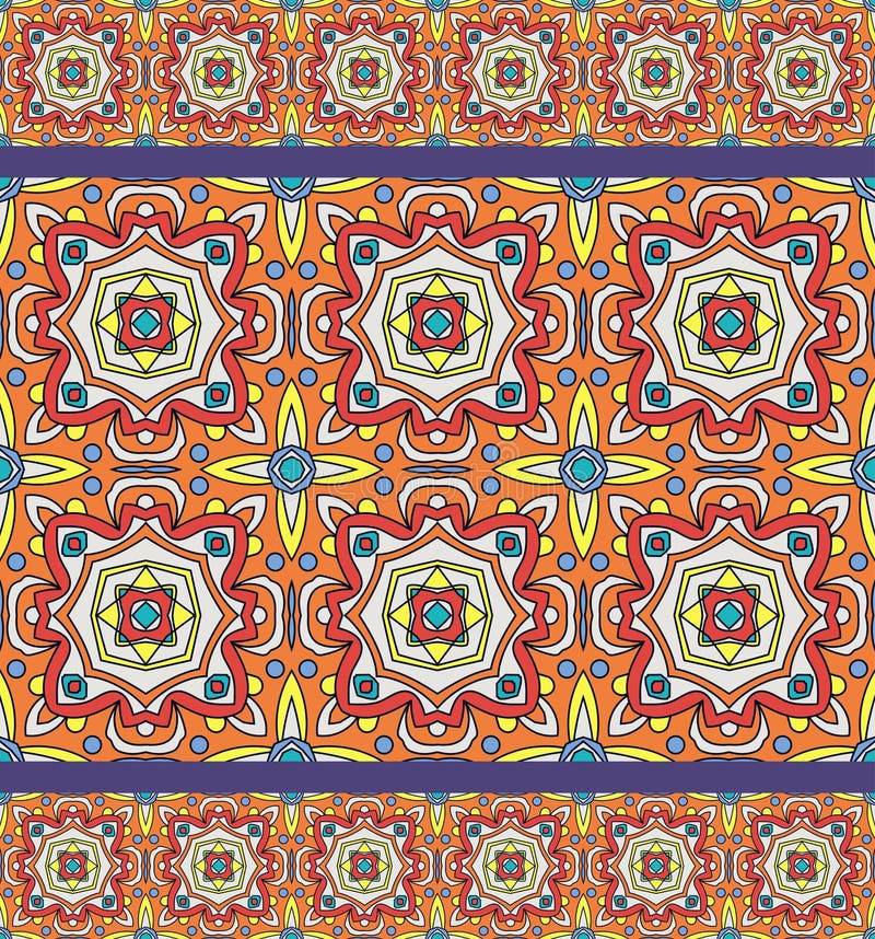 Teste padrão sem emenda mexicano do oblana de Talavera ilustração do vetor Teste padrão sem emenda mexicano do oblana de Talavera ilustração do vetor