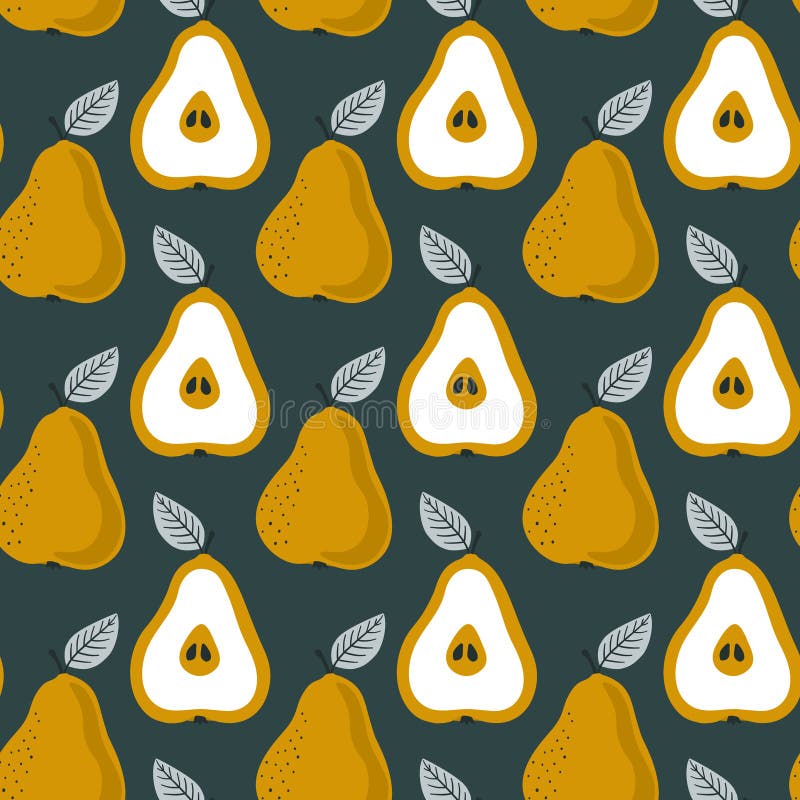 Teste padrão sem emenda na moda da pera Fundo com frutas ilustração stock Teste padrão sem emenda na moda da pera Fundo com frutas ilustração stock