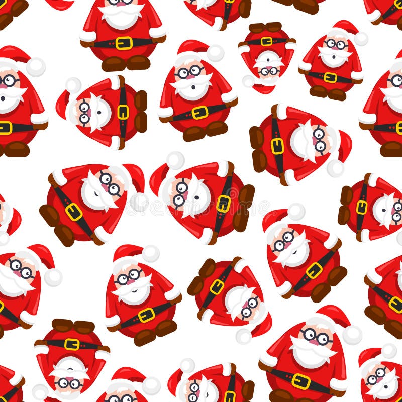Teste padrão sem emenda Papai Noel do vetor do Natal ilustração stock Teste padrão sem emenda Papai Noel do vetor do Natal ilustração stock