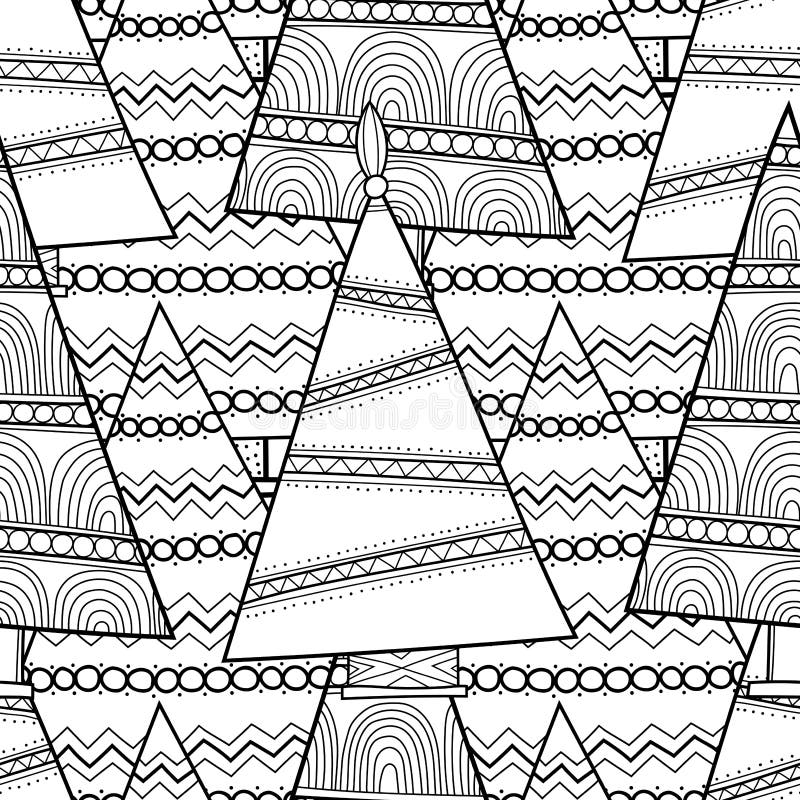 Teste padrão sem emenda preto e branco com as árvores de Natal para colorir ilustração royalty free Teste padrão sem emenda preto e branco com as árvores de Natal para colorir ilustração royalty free