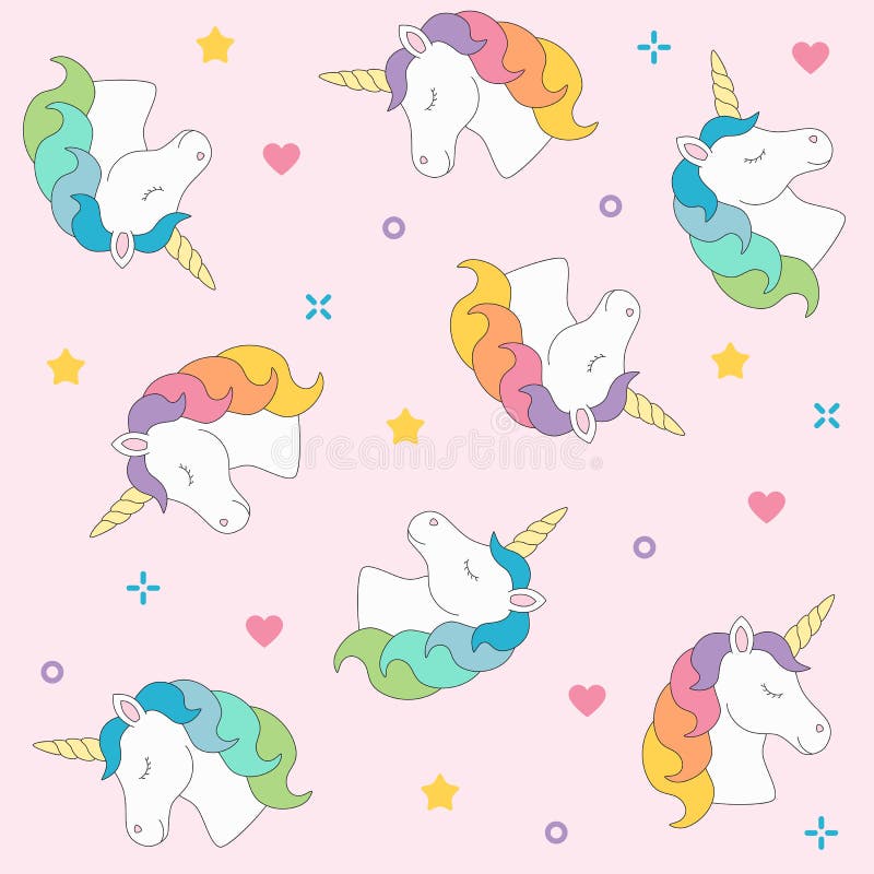 Teste padrão sem emenda principal do unicórnio colorido no fundo cor-de-rosa ilustração royalty free Teste padrão sem emenda principal do unicórnio colorido no fundo cor-de-rosa ilustração royalty free