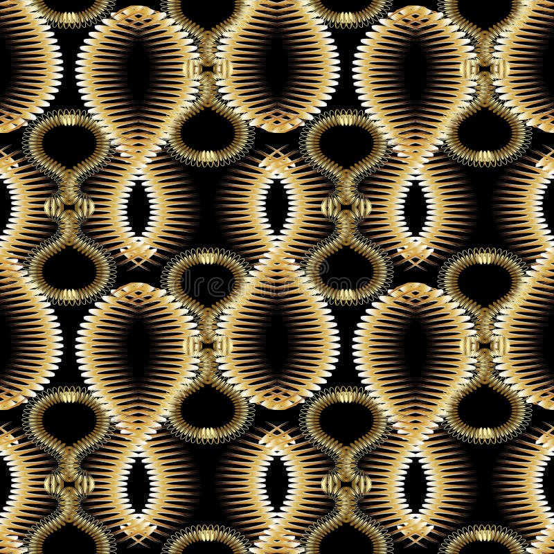 Teste padrão sem emenda textured abstrato criativo do ouro 3d Blac do vetor ilustração do vetor Teste padrão sem emenda textured abstrato criativo do ouro 3d Blac do vetor ilustração do vetor