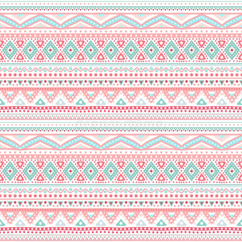 Tribal ethnic seamless stripe pattern. Vector illustration for your cute feminine romantic design. Aztec sign on white background. Pink and blue colors. Borders and frames. Tribal ethnic seamless stripe pattern. Vector illustration for your cute feminine romantic design. Aztec sign on white background. Pink and blue colors. Borders and frames.