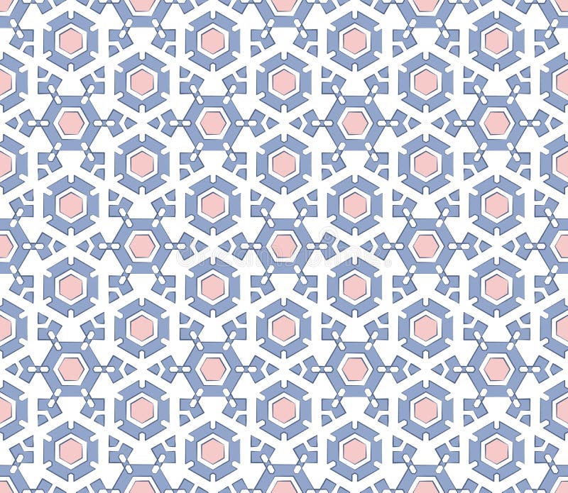 Teste padrão sextavado estilizado do inverno da estrela ilustração stock