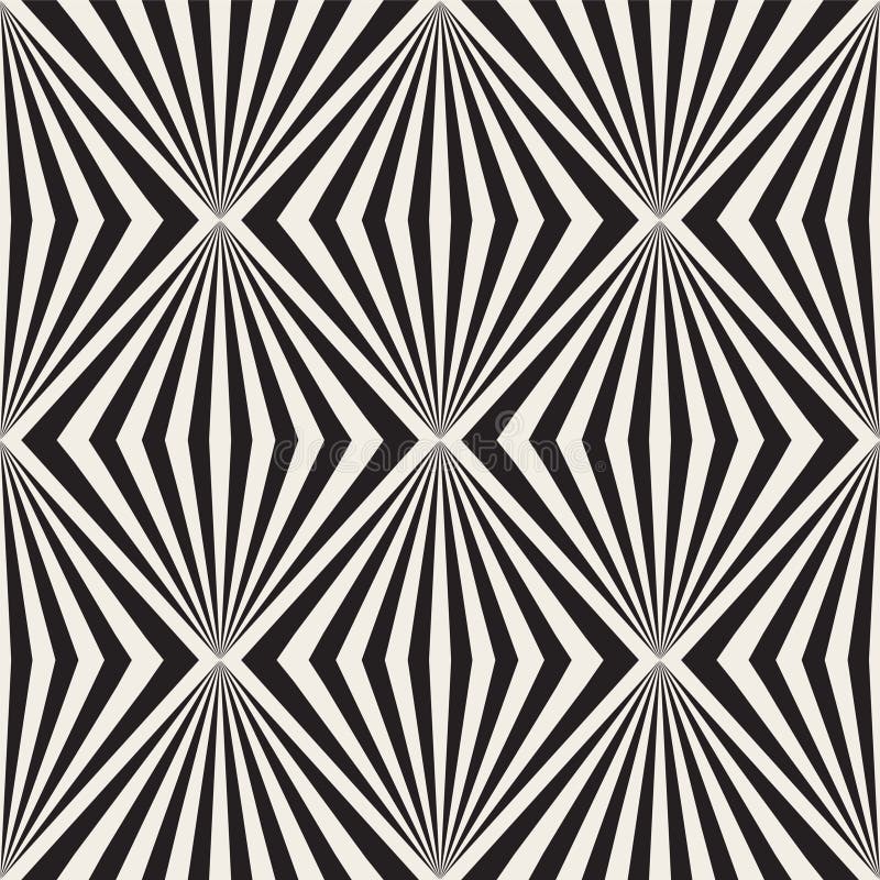 Seamless geometric stylish illusion pattern. Simple monochrome design. Creative fashion striped texture. Vector decorative background. Seamless geometric stylish illusion pattern. Simple monochrome design. Creative fashion striped texture. Vector decorative background.