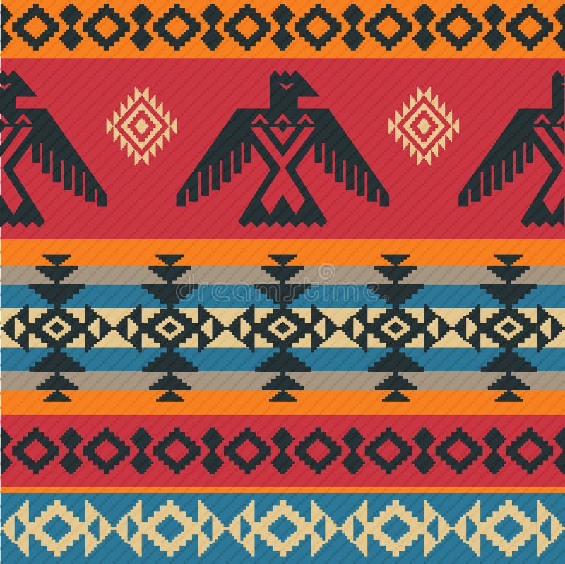 Eagles ethnic geometric tribal vector pattern on native american style. Eagles ethnic geometric tribal vector pattern on native american style