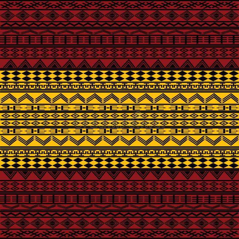 Abstract ethnic motifs in red and yellow. Abstract ethnic motifs in red and yellow