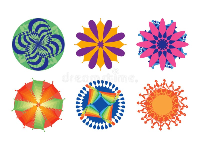 Padrões circulares ornamentados ilustração stock