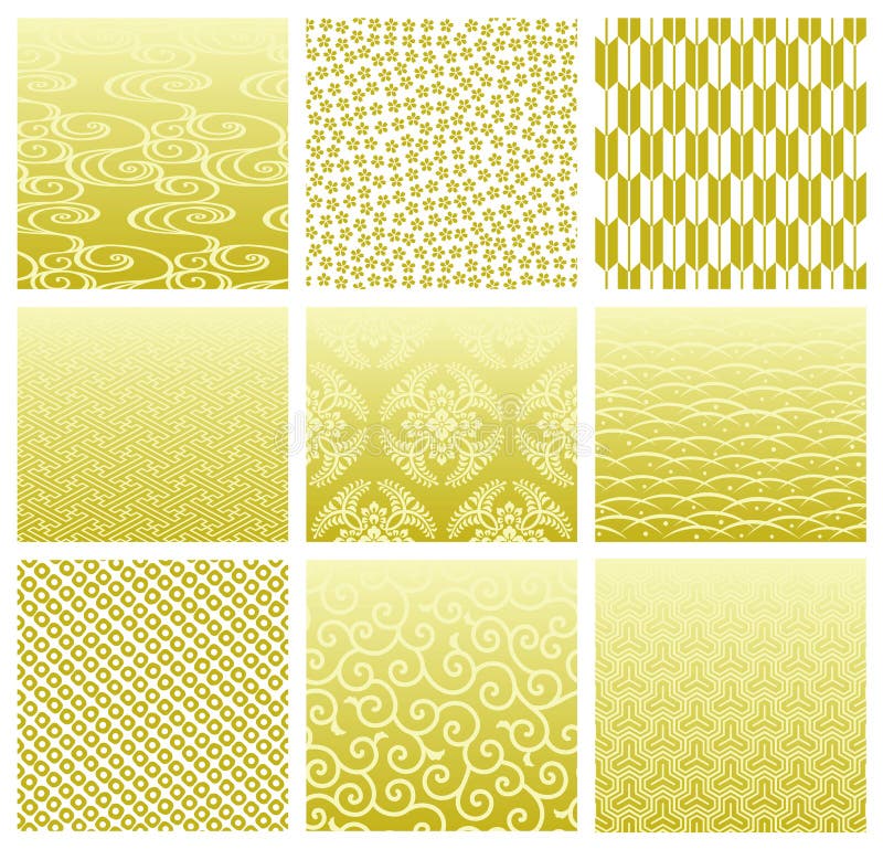 Testes padrões tradicionais japoneses ilustração royalty free Testes padrões tradicionais japoneses ilustração royalty free