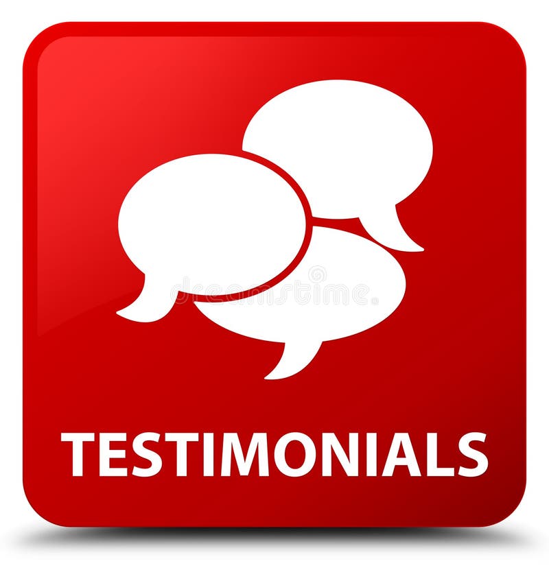 Testimonials (comments Icon) Red Square Button Stock Illustration -  Illustration of quote, review: 105932655