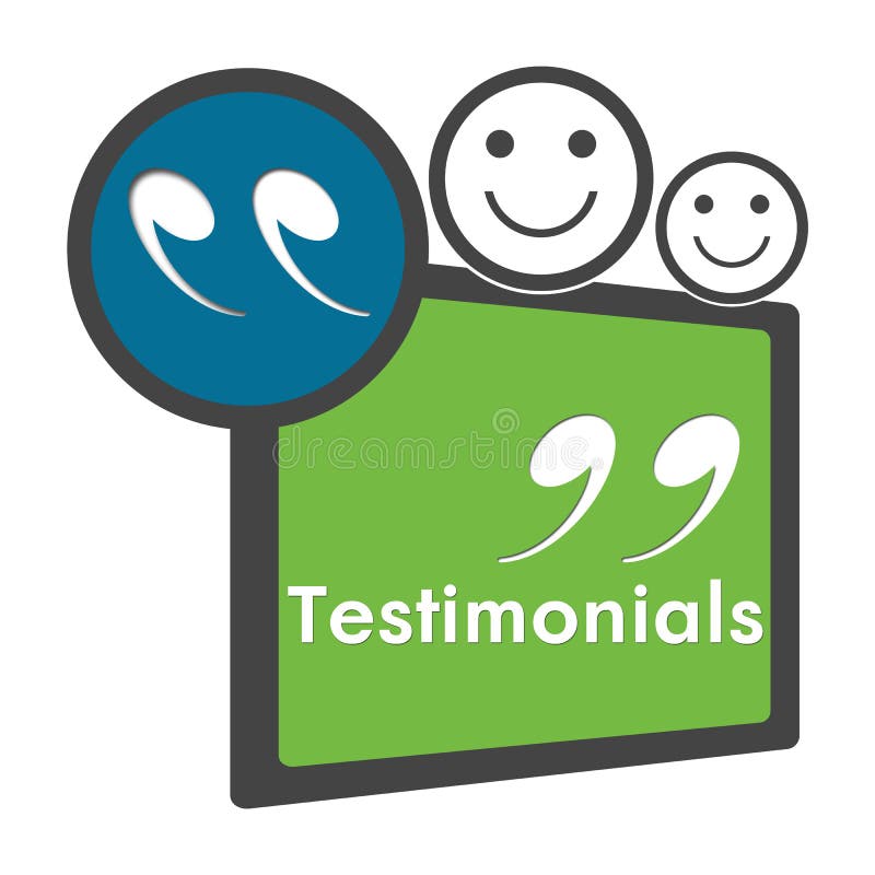 Testimonials Green Blue Circle Square