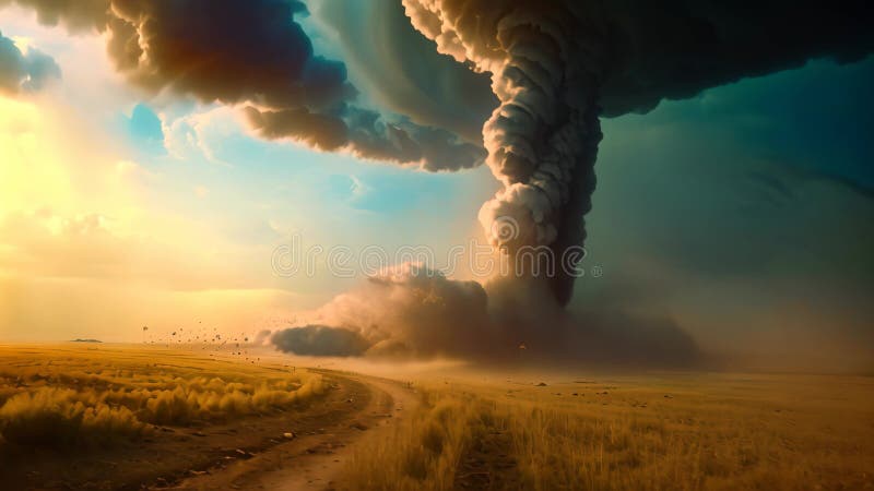Testimoniare che la potenza che ispira come gigantesco tornado viene scatenata da una massiccia formazione di nuvole e da un enorm