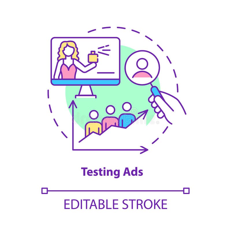 Testing ads concept icon royalty free illustration