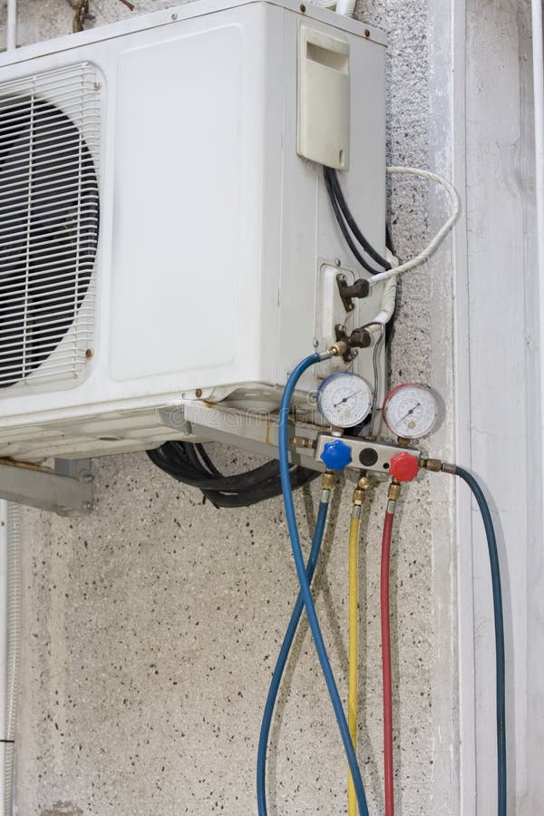 Testing air condition stock image