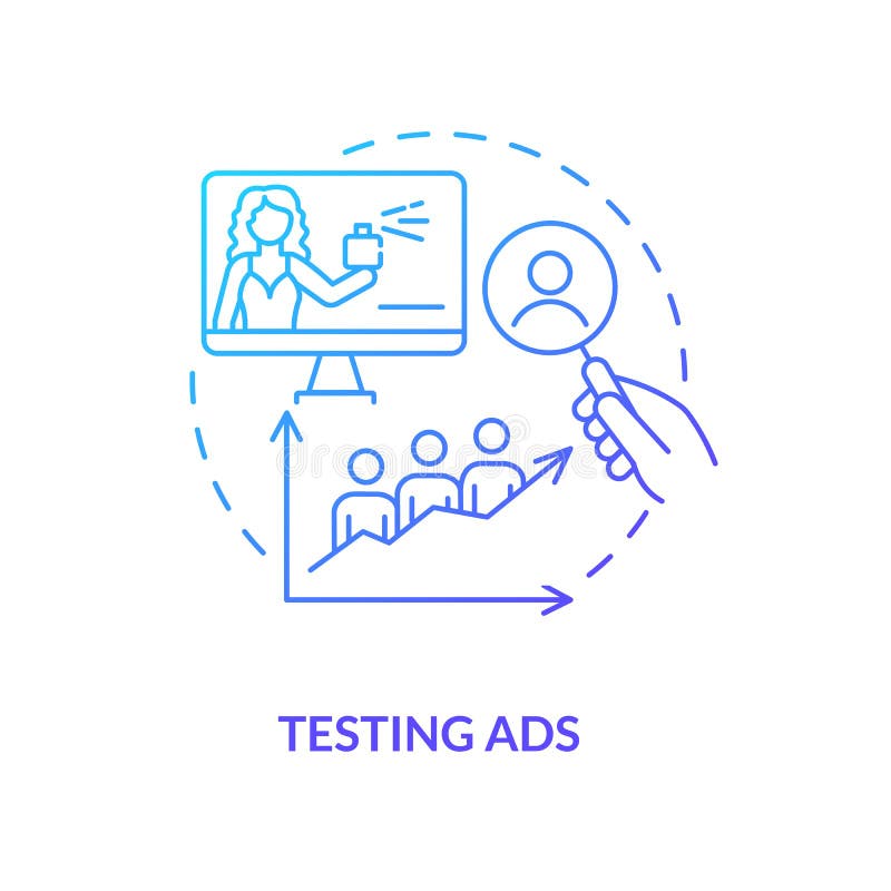 Testing commercials concept icon stock illustration
