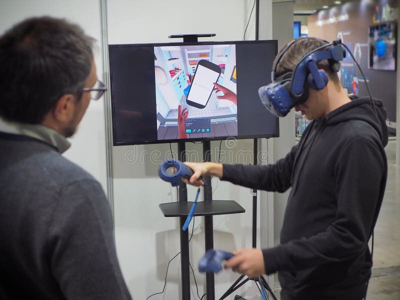 Testing device for virtual reality applied in business and industrial environment Turin Italy February 12 2020