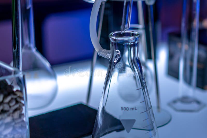 Testing Flask Set in Laboratory Stock Photo Image of flask, analysis