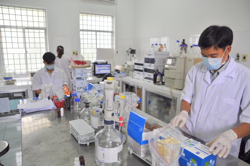 Testing the Quality of Food and Seafood for Export in a Lab in Vietnam
