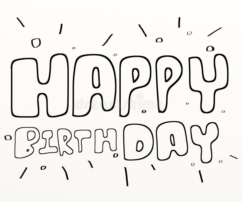 Testo Birthday illustrazione vettoriale Testo Birthday illustrazione vettoriale