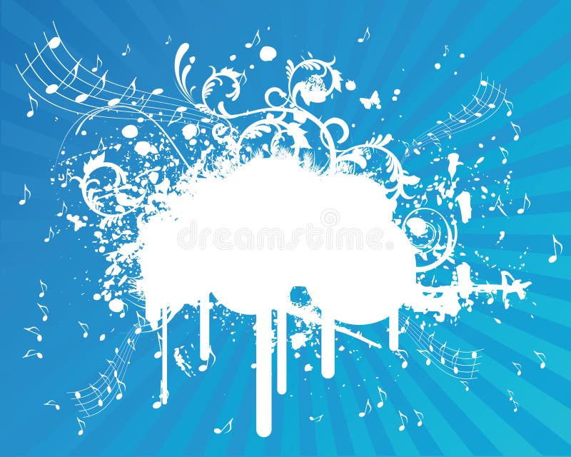 Blue Grunge Music Illustration Splatter. Blue Grunge Music Illustration Splatter