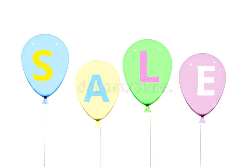 Testo del ` di vendita del ` sui baloons variopinti