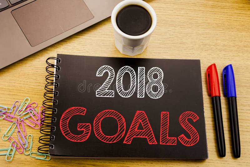 Testo di annuncio della scrittura che mostra 2018 scopi Concetto di affari per pianificazione finanziaria, strategia aziendale sc immagine stock Testo di annuncio della scrittura che mostra 2018 scopi Concetto di affari per pianificazione finanziaria, strategia aziendale sc immagine stock