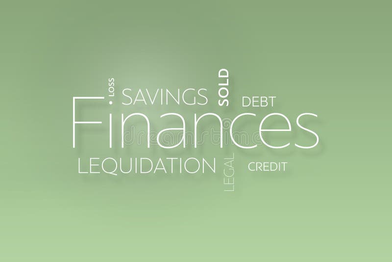 Testo di finanze su verde illustrazione di stock Testo di finanze su verde illustrazione di stock