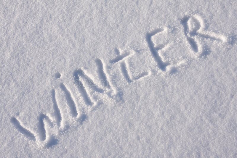 Testo di scrittura sulla neve immagine stock Testo di scrittura sulla neve immagine stock