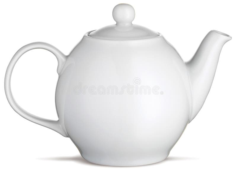 Tetera blanca del crisol del té de China en un fondo blanco fotos de archivo libres de regalías