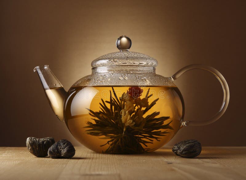 Tetera con té chino fotografía de archivo