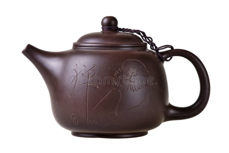 Tetera china de arcilla imagenes de archivo