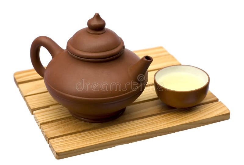 Tetera y taza de té imagen de archivo libre de regalías
