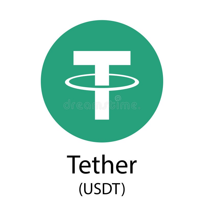 Golden Tether Coin Isolated On White Background 3d Rendering Stock