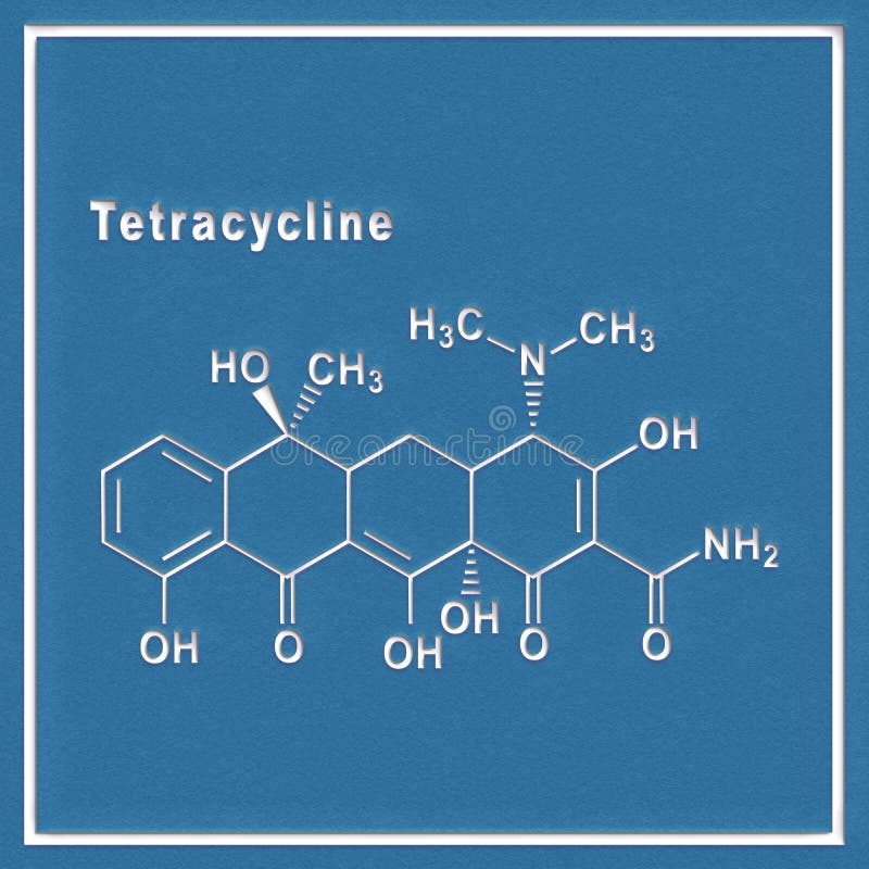 Tetracycline Antibiotic, Structural Chemical Formula Stock Image