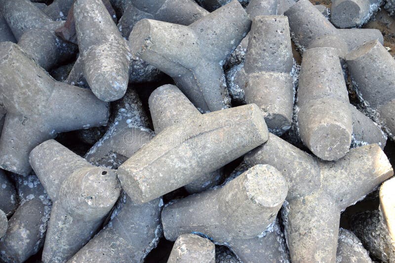 Tetrapods on the beach royalty free stock images