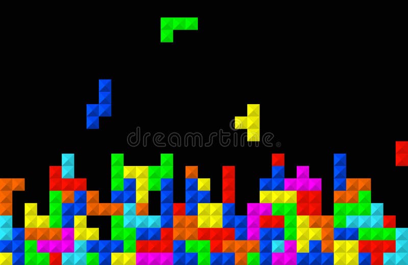 Tetris Game. Tetris Pixel Background. Arcade Game. Background of Video with  Puzzle, Brick and Retro Pattern Stock Vector - Illustration of colorful,  puzzle: 240932275