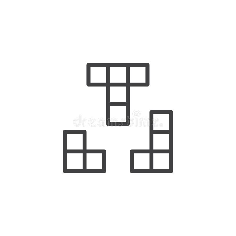 Tetris-het Pictogram Van De Vector Illustratie - Illustration of lijn, overzicht: 137173170