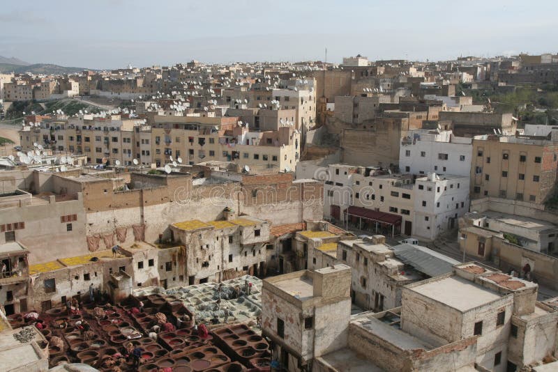 Tetti di Fes nel Marocco