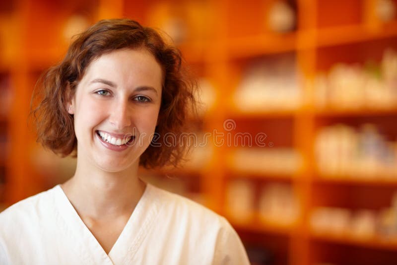 Tevreden apotheker stock afbeeldingen Tevreden apotheker stock afbeeldingen