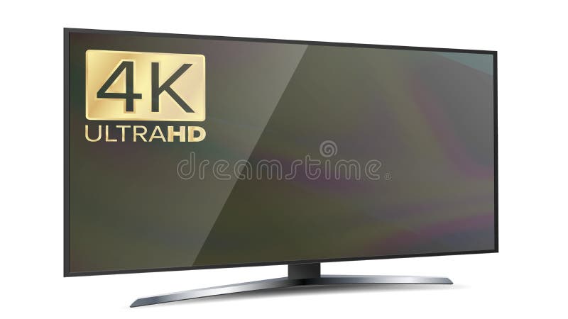 tevê de Smart da definição da tela 4K Ultra monitor de HD isolado na ilustração branca ilustração royalty free tevê de Smart da definição da tela 4K Ultra monitor de HD isolado na ilustração branca ilustração royalty free