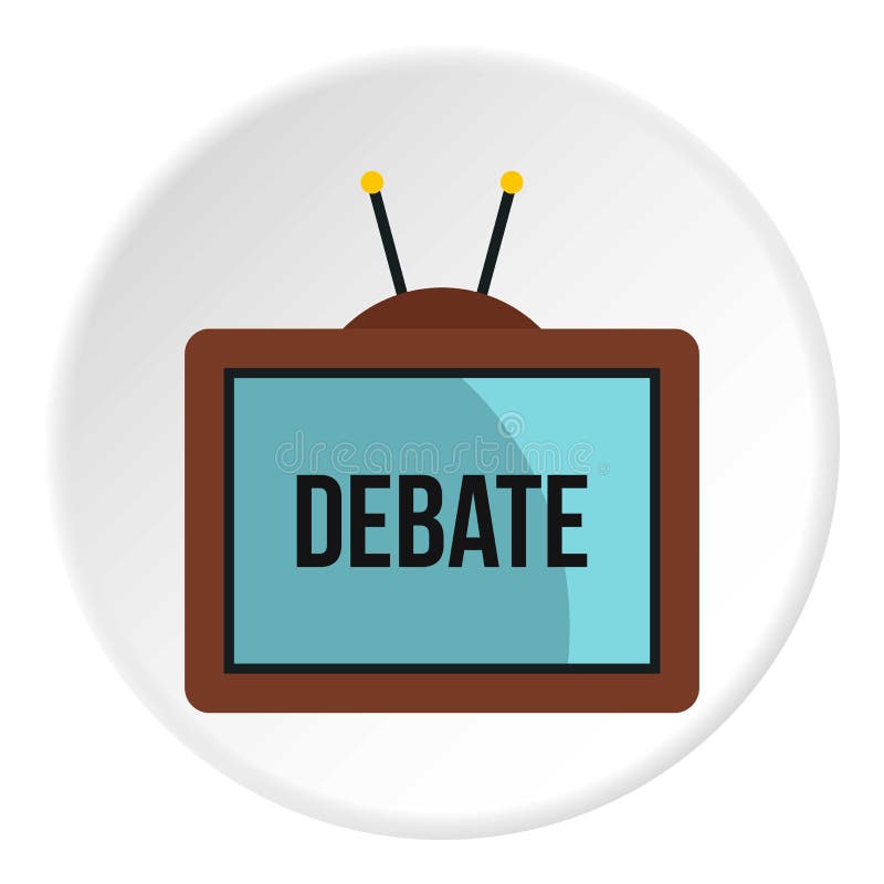 Tevê retro com palavra do debate no ícone da tela ilustração do vetor Tevê retro com palavra do debate no ícone da tela ilustração do vetor