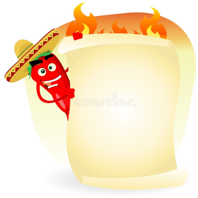 Ilustraciones de diseno de pintura caliente pimienta posesión mexicano comida.