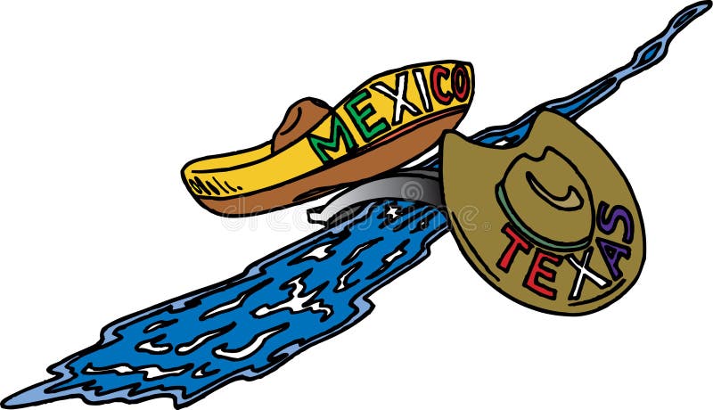 Texas e México ilustração do vetor Texas e México ilustração do vetor
