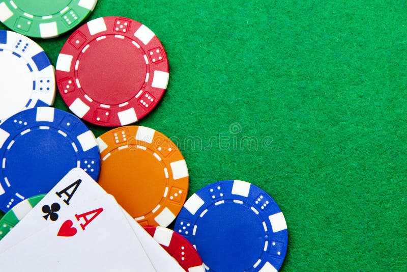 Texas holdem pocket aces on a casino table