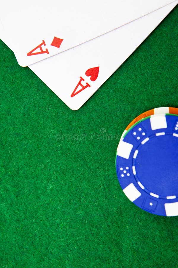 Texas holdem pocket aces on casino table