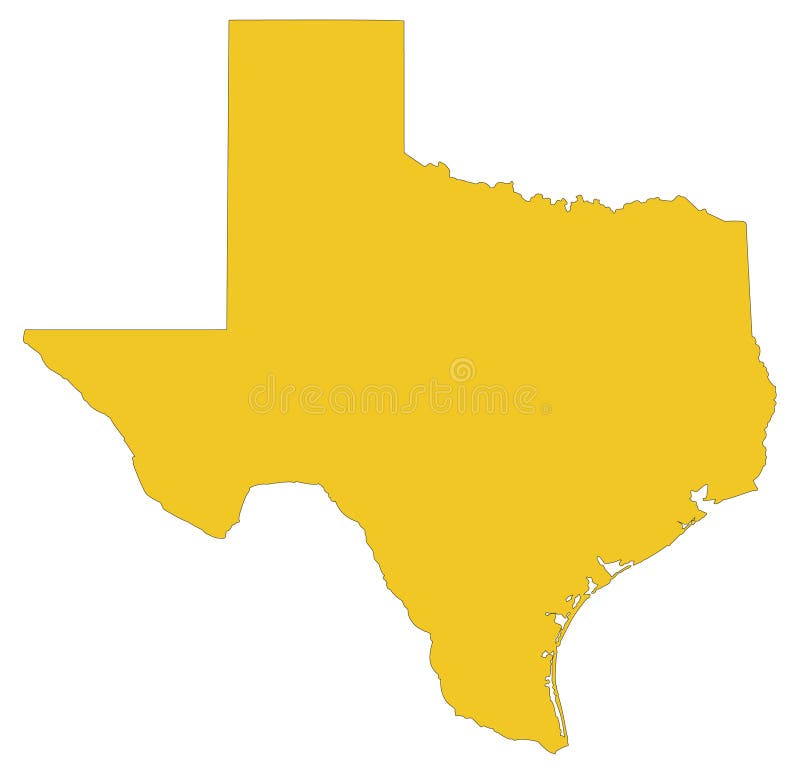 Texas map - the second largest state in the United States