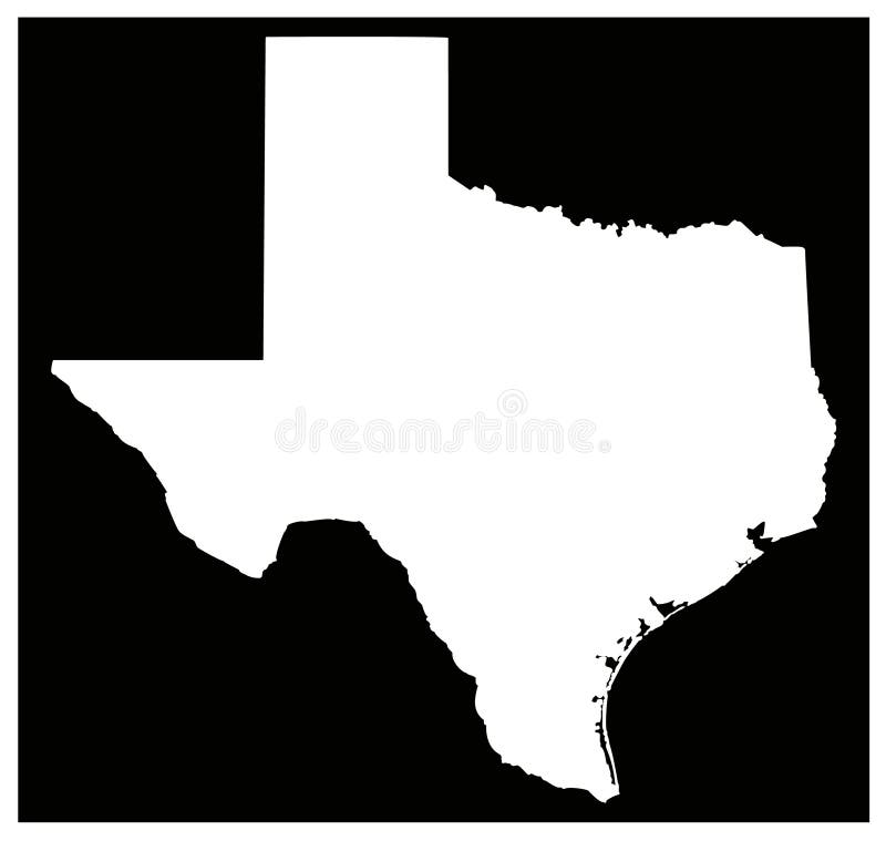 Texas map - the second largest state in the United States