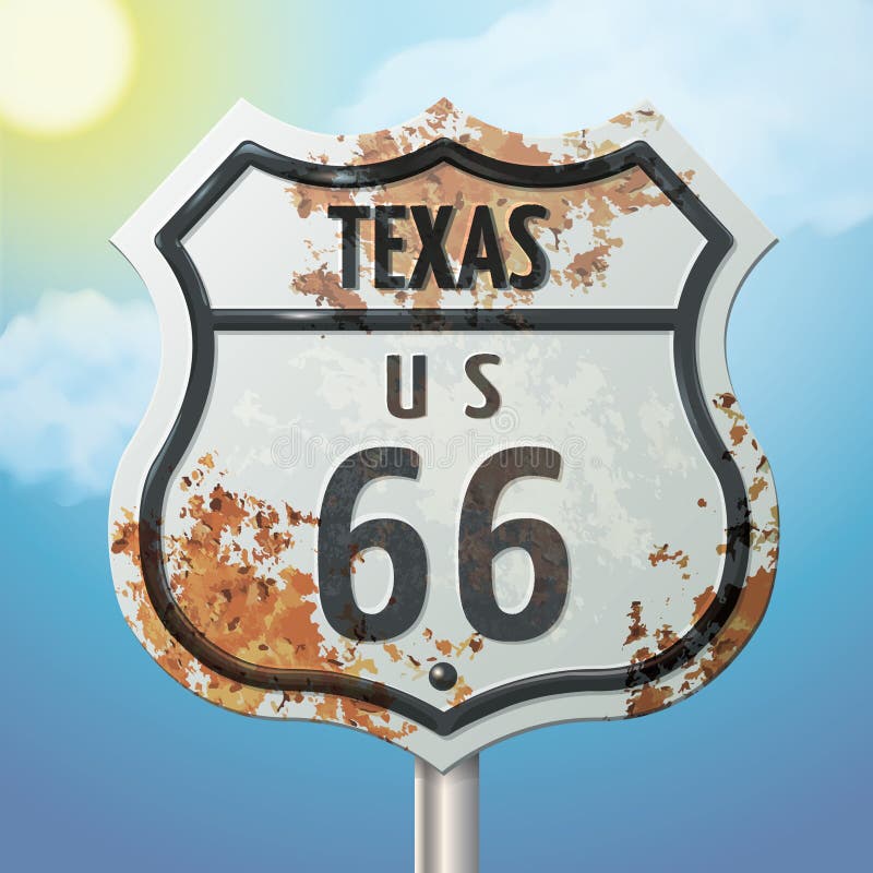 Texas 66 Route Sign. Vector Illustration Decorative Design Stock ...