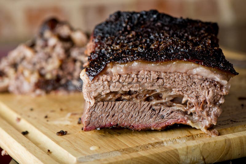 Texas Smoked Beef Brisket clássico imagens de stock royalty free Texas Smoked Beef Brisket clássico imagens de stock royalty free